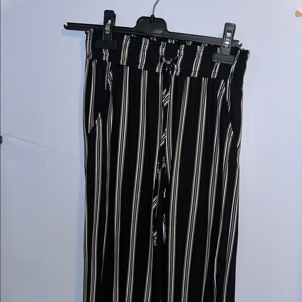 Black and White Striped Pants